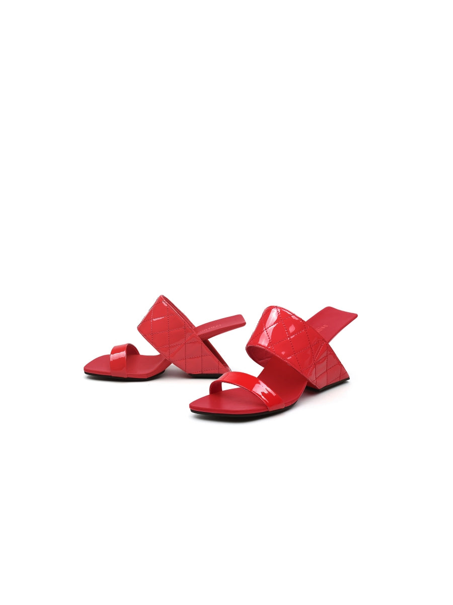 JadyRose | Wedge Heel Genuine Leather Candy Red Sandal