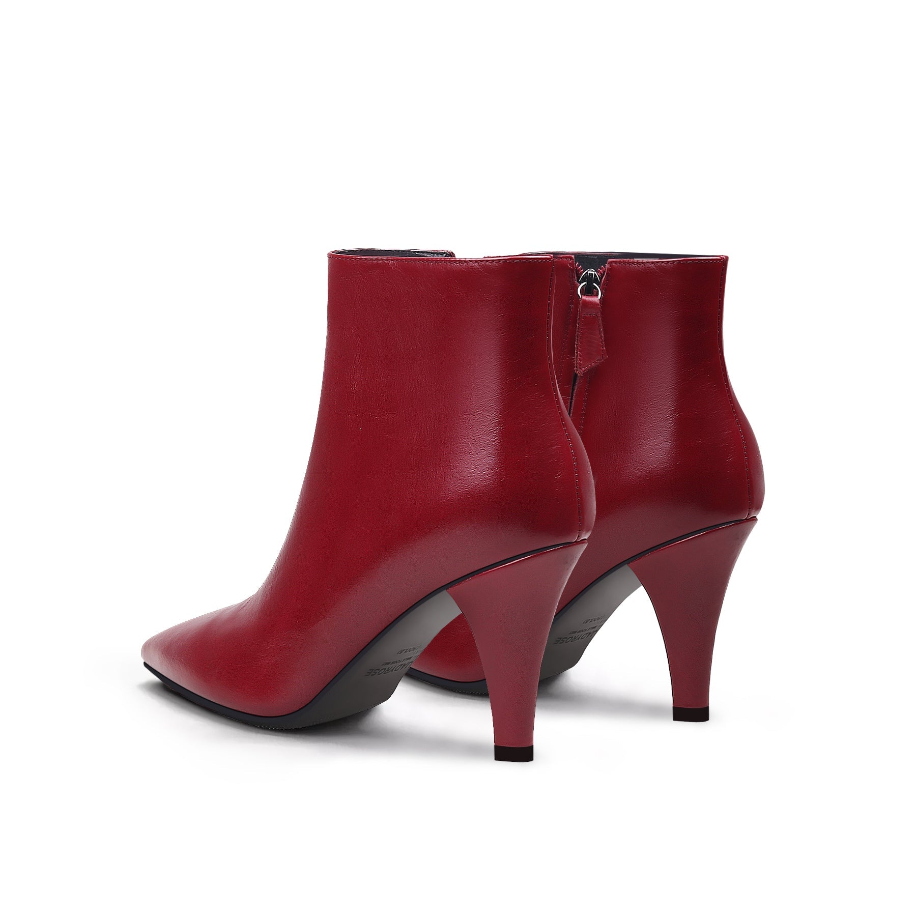 JADY ROSE | SIMPLE LEATHER STILETTO BOOTIE - RED