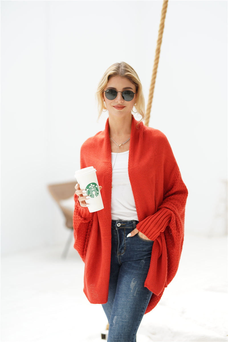 Smaibulun | Red Batwing Easy On Cardigan