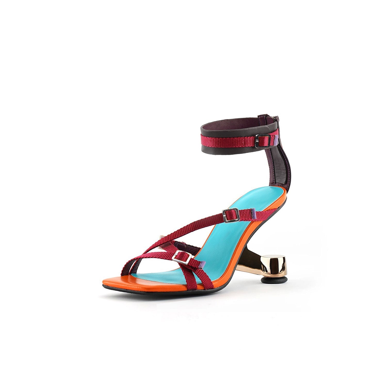 JADYROSE | ELEVATOR HEEL ANKLE STRAP SANDAL RED