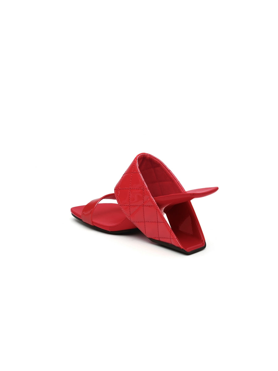 JadyRose | Wedge Heel Genuine Leather Candy Red Sandal