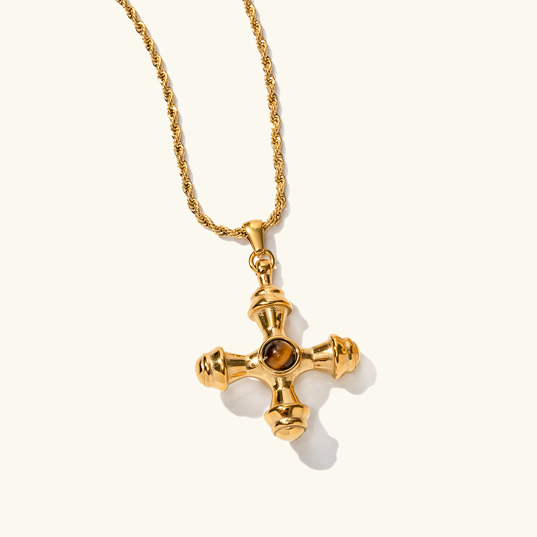 Regal Cross - Gold Pendant Necklace