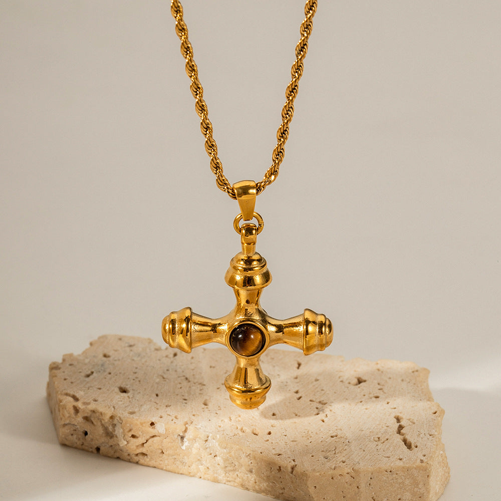 Regal Cross - Gold Pendant Necklace