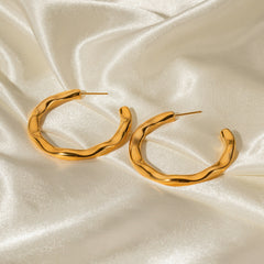 Ripple Curve Hoop Earrings