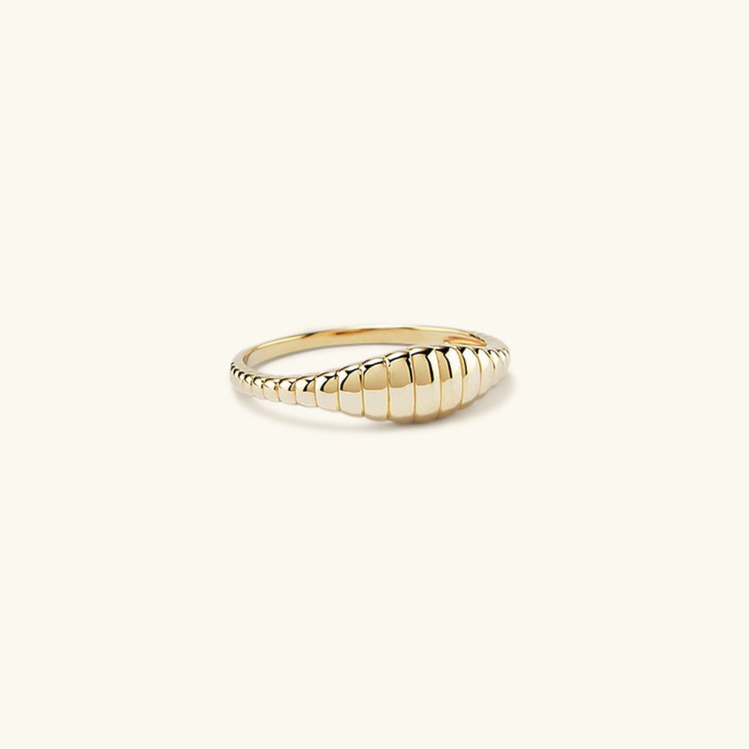 Ripple Textured Gold Ring