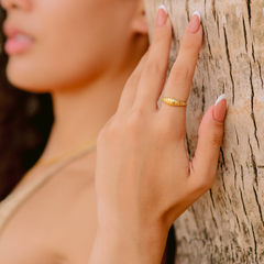 Ripple Textured Gold Ring