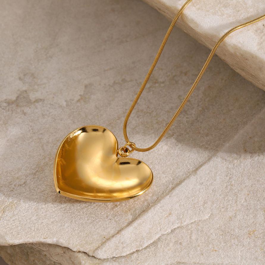 Roberta Gold Heart Pendant Necklace