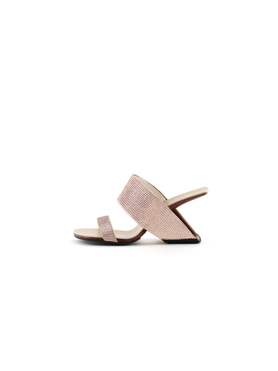 JADYROSE | ADALINA RHINESTONE ROSE GOLD LEATHER SLIDE