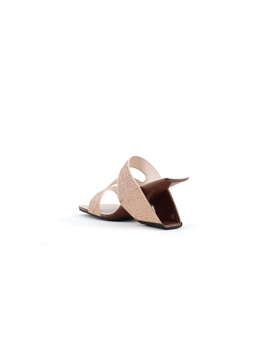 JADYROSE | AMADEA RHINESTONE ROSE GOLD LEATHER HEEL