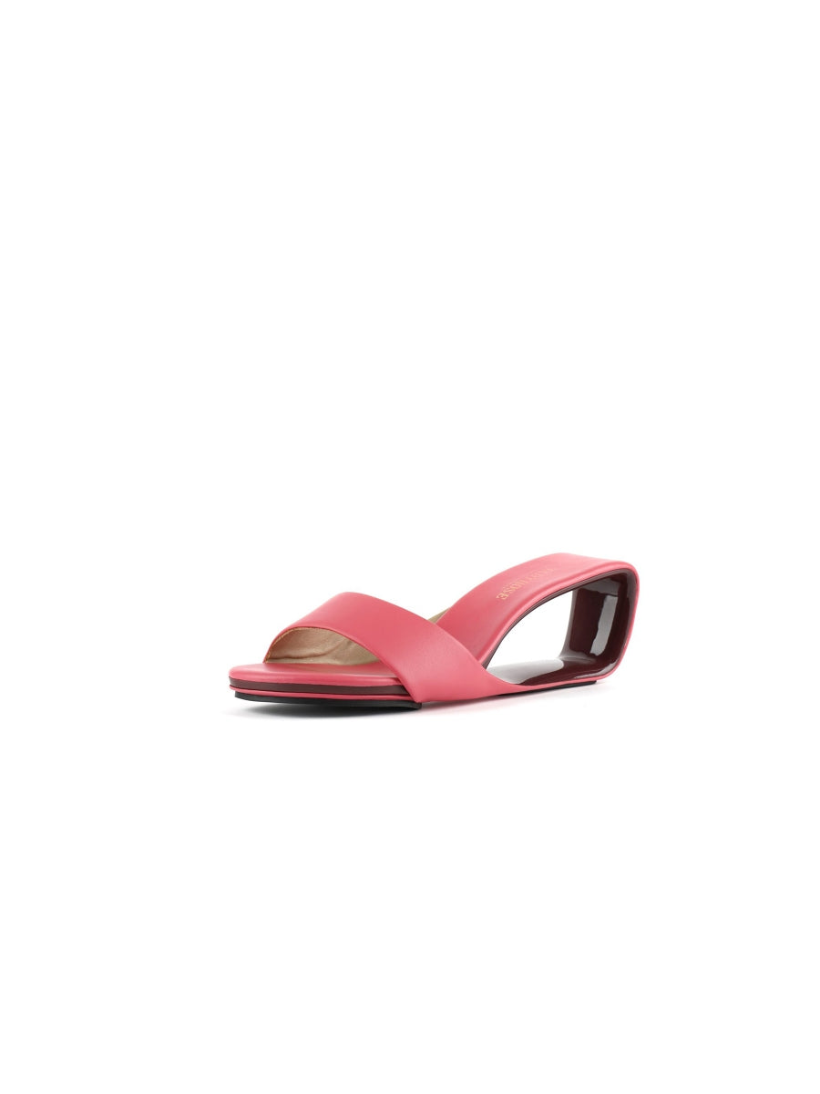 JadyRose | Twisted Upper Heel Genuine Leather Rose Slide