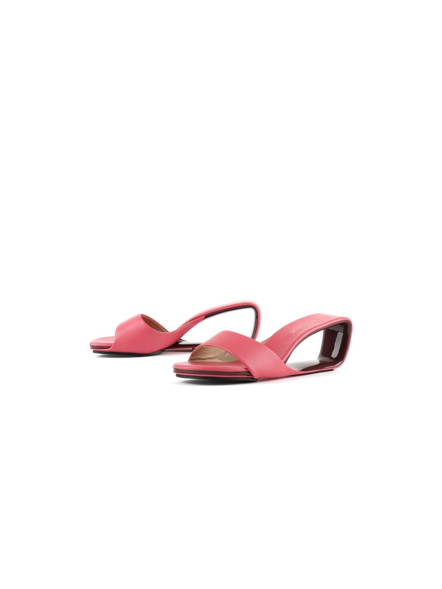 JadyRose | Twisted Upper Heel Genuine Leather Rose Slide