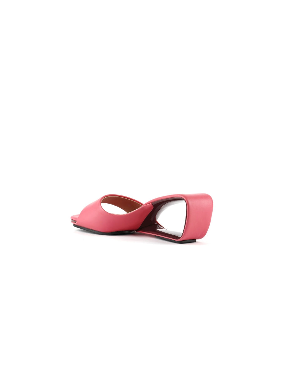 JadyRose | Twisted Upper Heel Genuine Leather Rose Slide