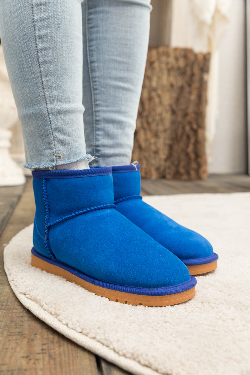 SMAIBULUN Ugg | Faux Fur-Lined Classic Short Ugg Boots - Blue