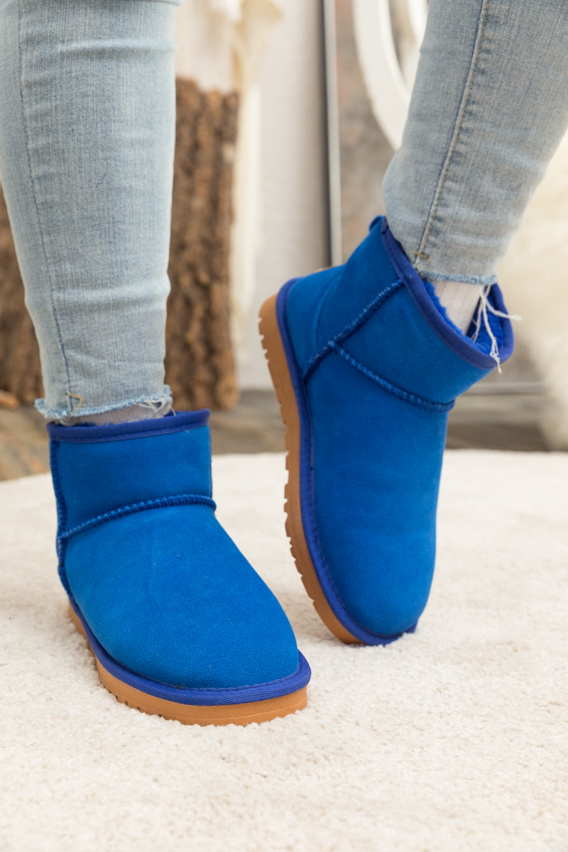 SMAIBULUN Ugg | Faux Fur-Lined Classic Short Ugg Boots - Blue