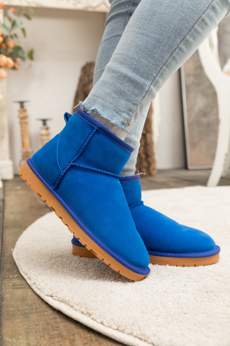 SMAIBULUN Ugg | Faux Fur-Lined Classic Short Ugg Boots - Blue