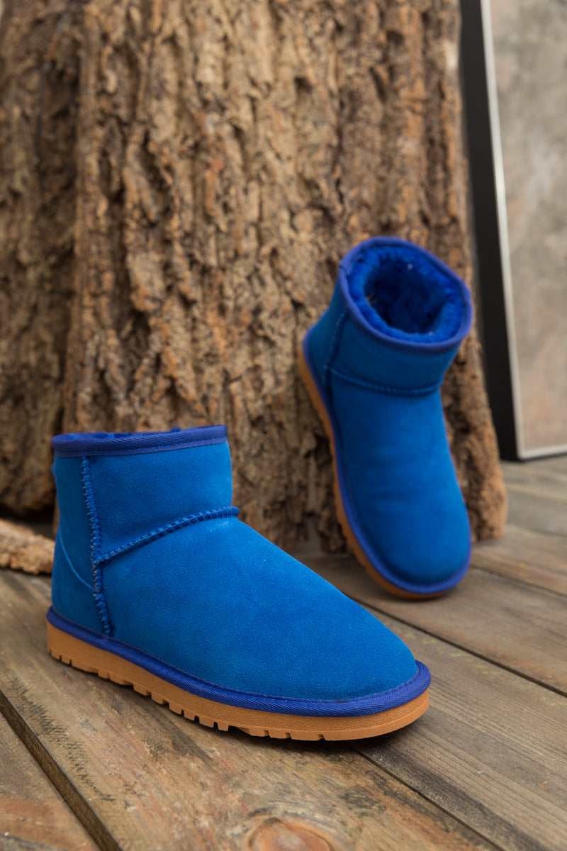 SMAIBULUN Ugg | Faux Fur-Lined Classic Short Ugg Boots - Blue