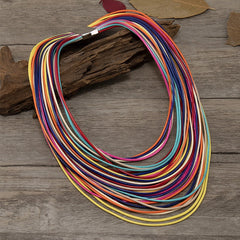 Layered Rainbow Rope Necklace Collection