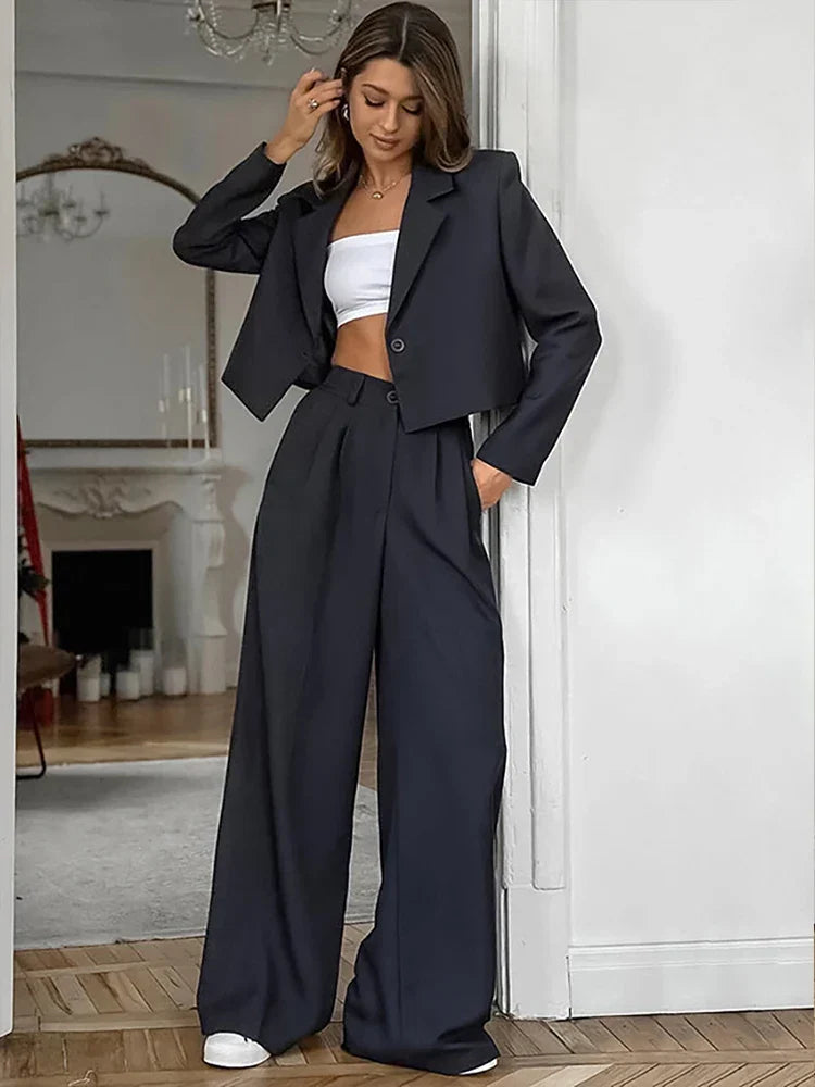 SAMIRA -  Winter Solid Office Pant Set