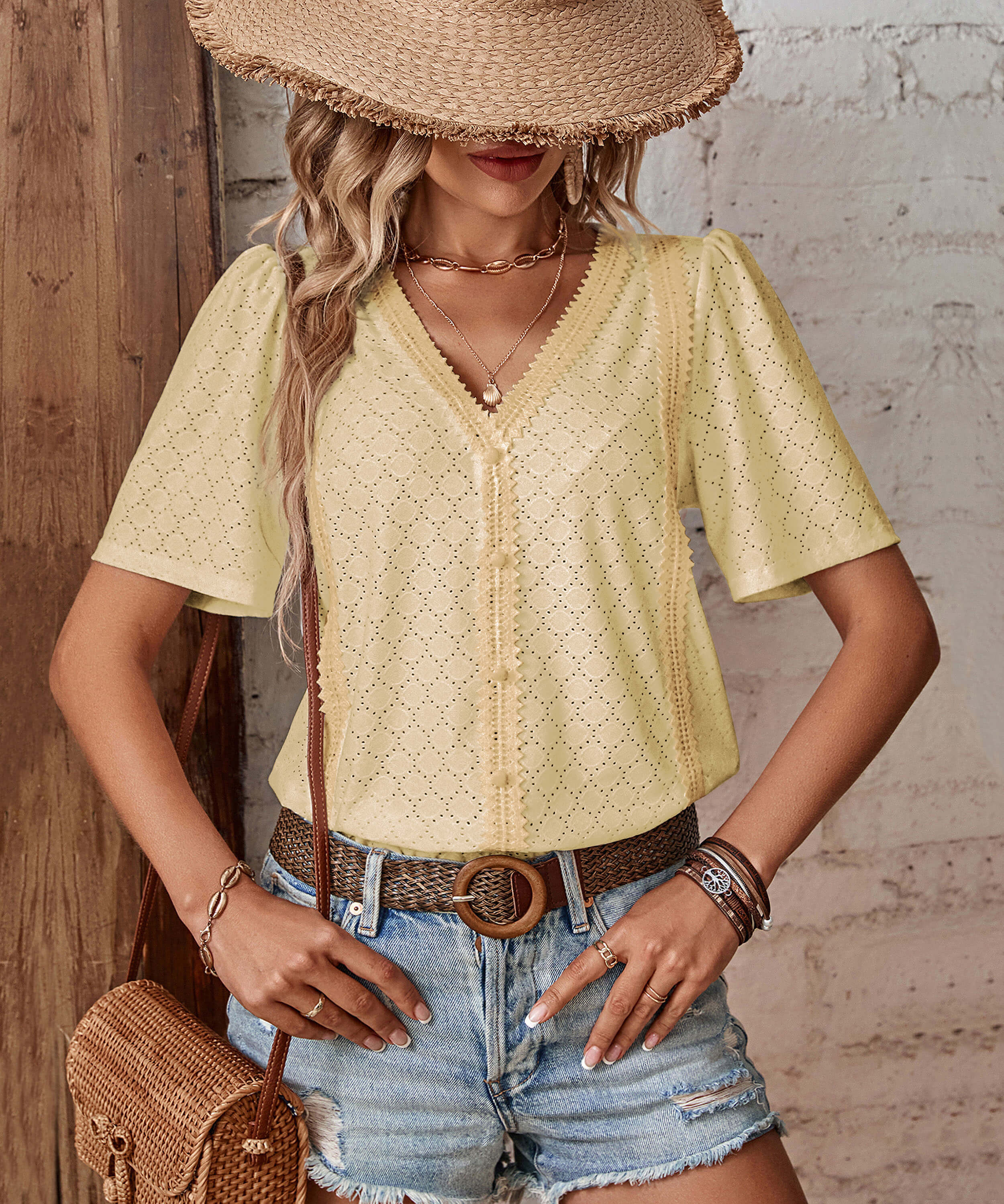 Nala Sheer Short Sleeve Top - Yellow