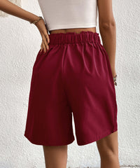 Eden Pocketed High Waist Shorts - Wine