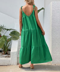 Shayna Flowy Tiered Maxi Dress - Green