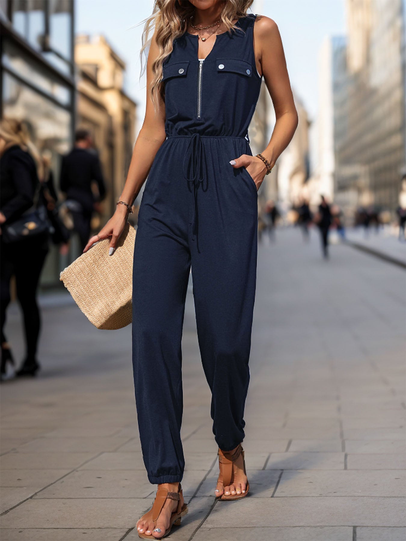 Izzie Pocketed Cargo Jumpsuit