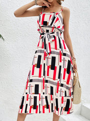 Eudora Printed Tiered Midi Dress