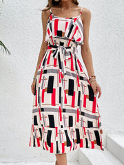 Eudora Printed Tiered Midi Dress