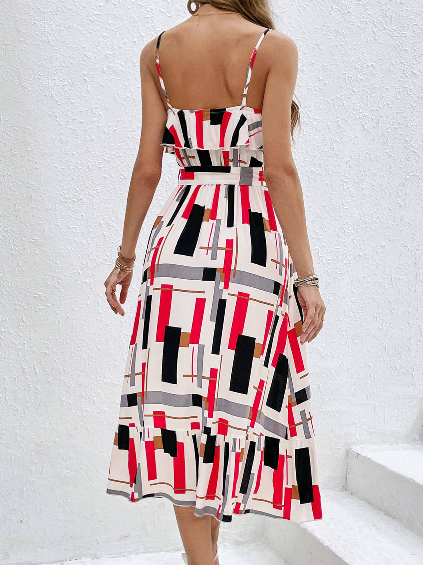 Eudora Printed Tiered Midi Dress