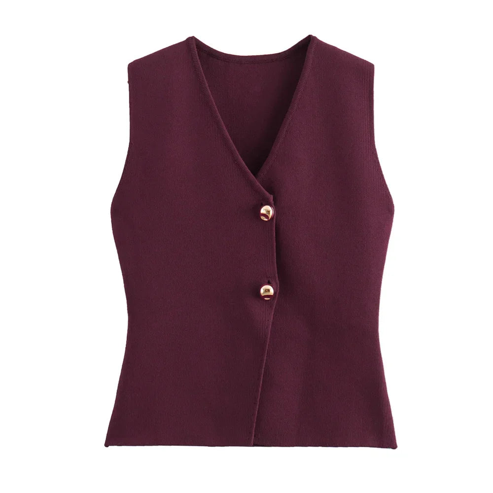 Diana Tricot Knit Waistcoat