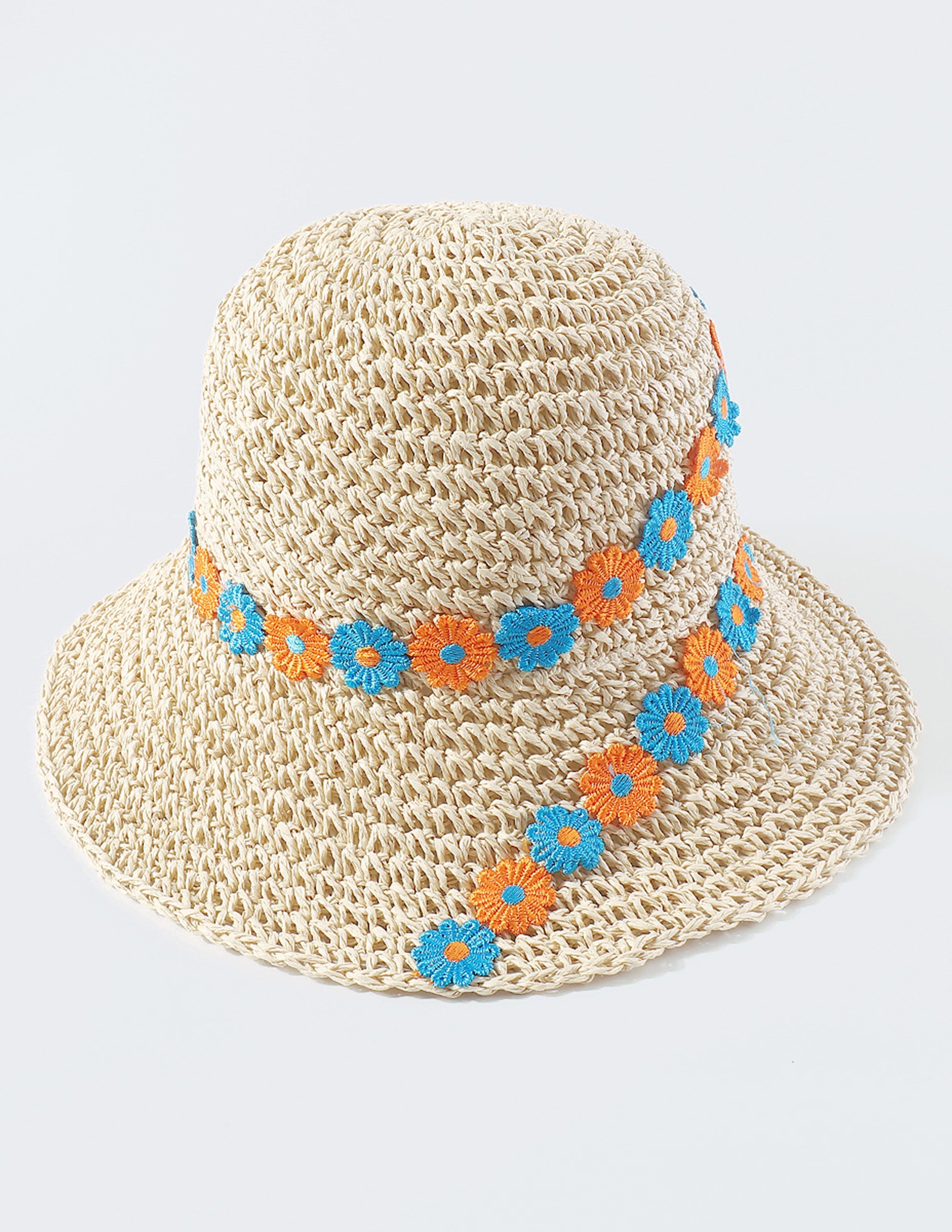 Embroidered Floral Wrap Bucket Hat