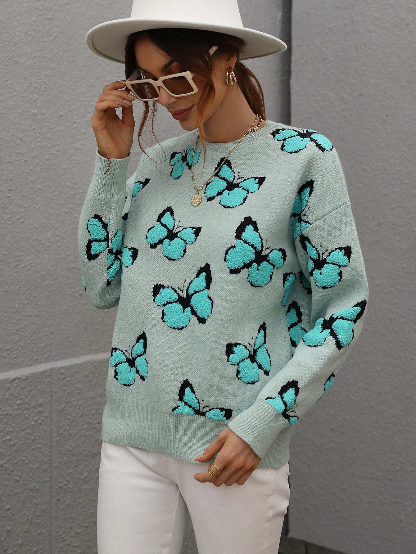 BUTTERFLY KNIT TOP - SAGE