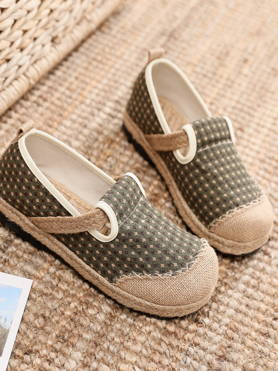 Cactus Rose | Gypsophila Print Linen Espadrilles Sage