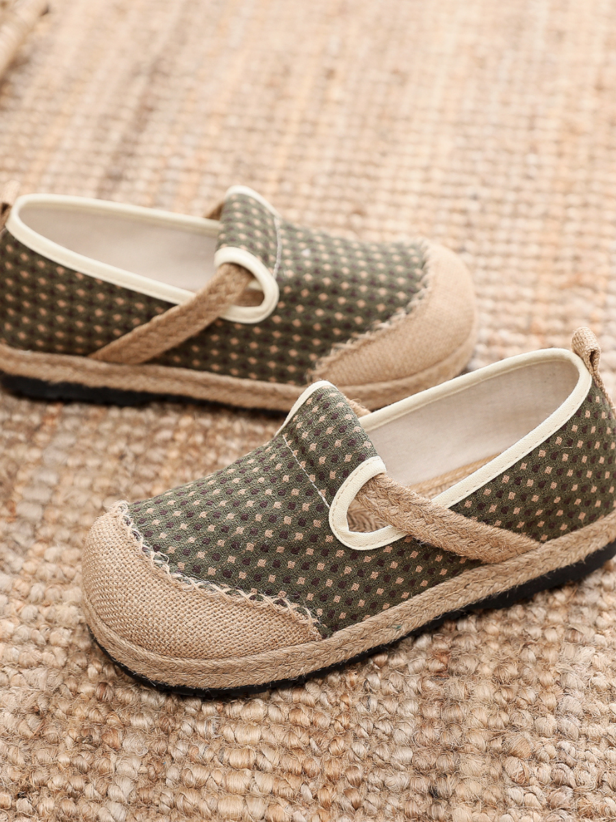 Cactus Rose | Gypsophila Print Linen Espadrilles Sage