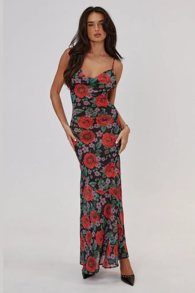 Salama Floral Print Cami Maxi Dress