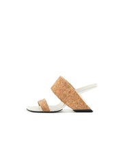 JadyRose | Open-Heel Leather Slide - Sand