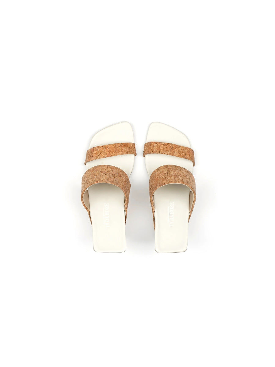 JadyRose | Open-Heel Leather Slide - Sand