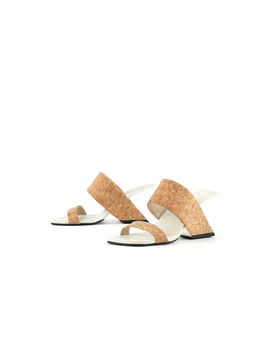 JadyRose | Open-Heel Leather Slide - Sand