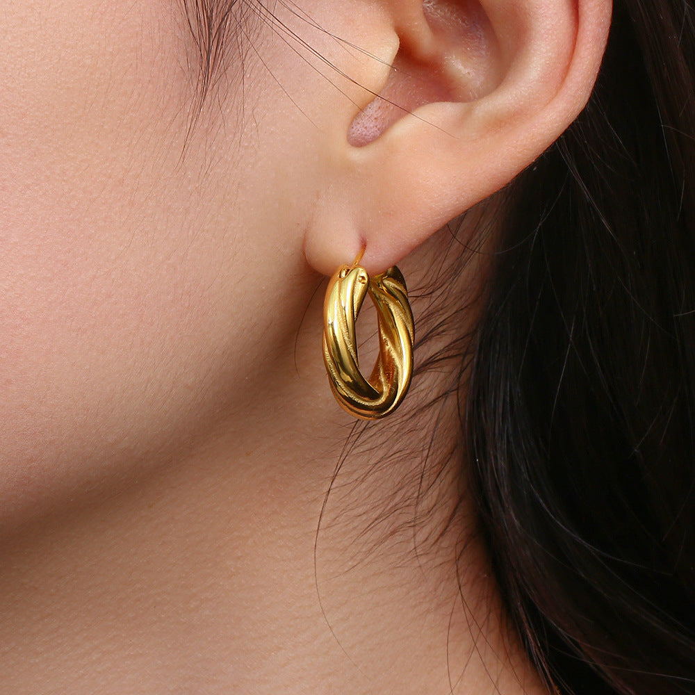 Selene Twisted Hoop Earrings