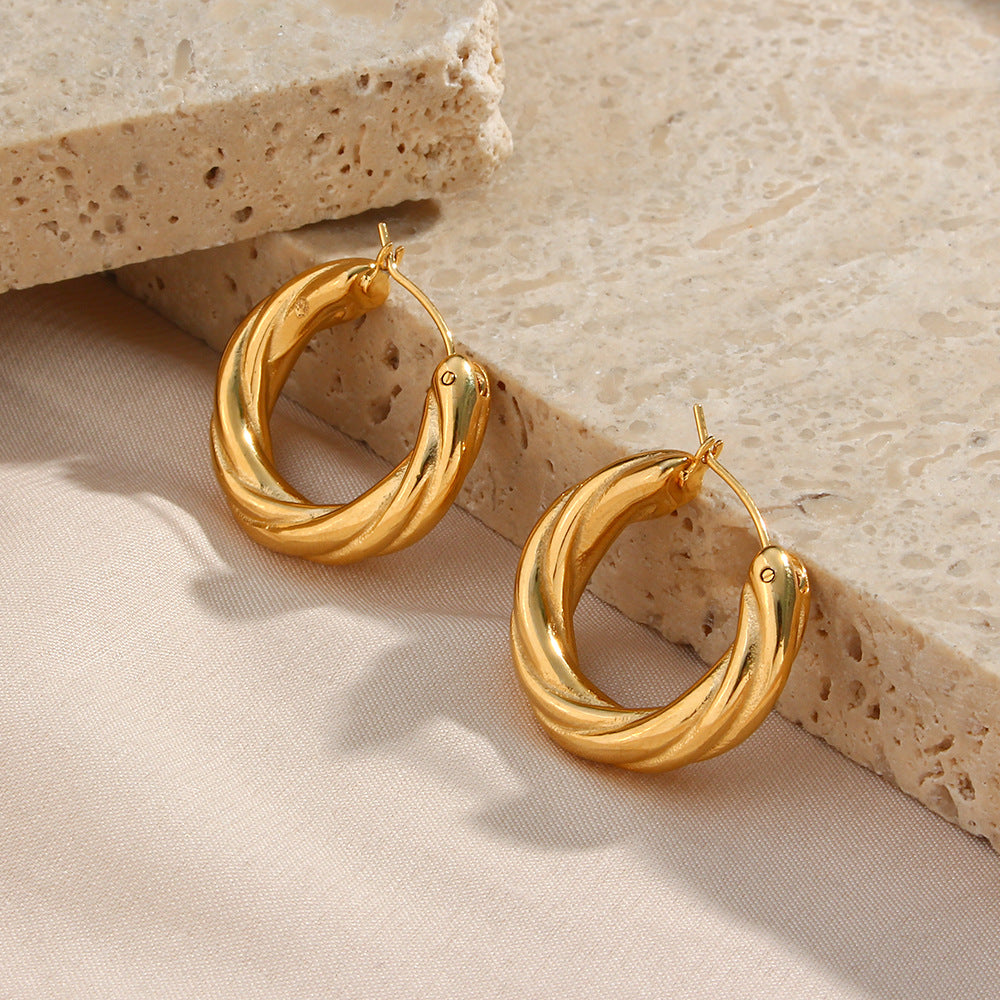 Selene Twisted Hoop Earrings