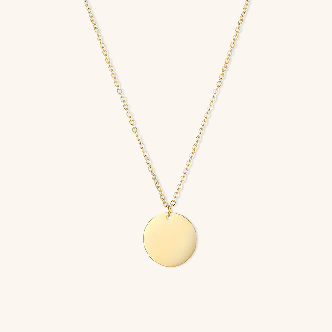 Serene Disc - Gold Pendant Necklace