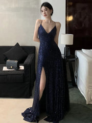 Sexy Backless Evening Party Dresses for Women V-Neck Split Slim Spring Summer Luxury Maxi Dress Prom Robe Birthday Vestidos New