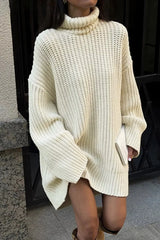 Shaylah Beige Mini Sweater Dress