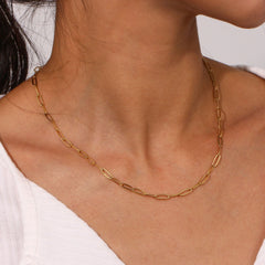 Siena Paperclip Gold Necklace