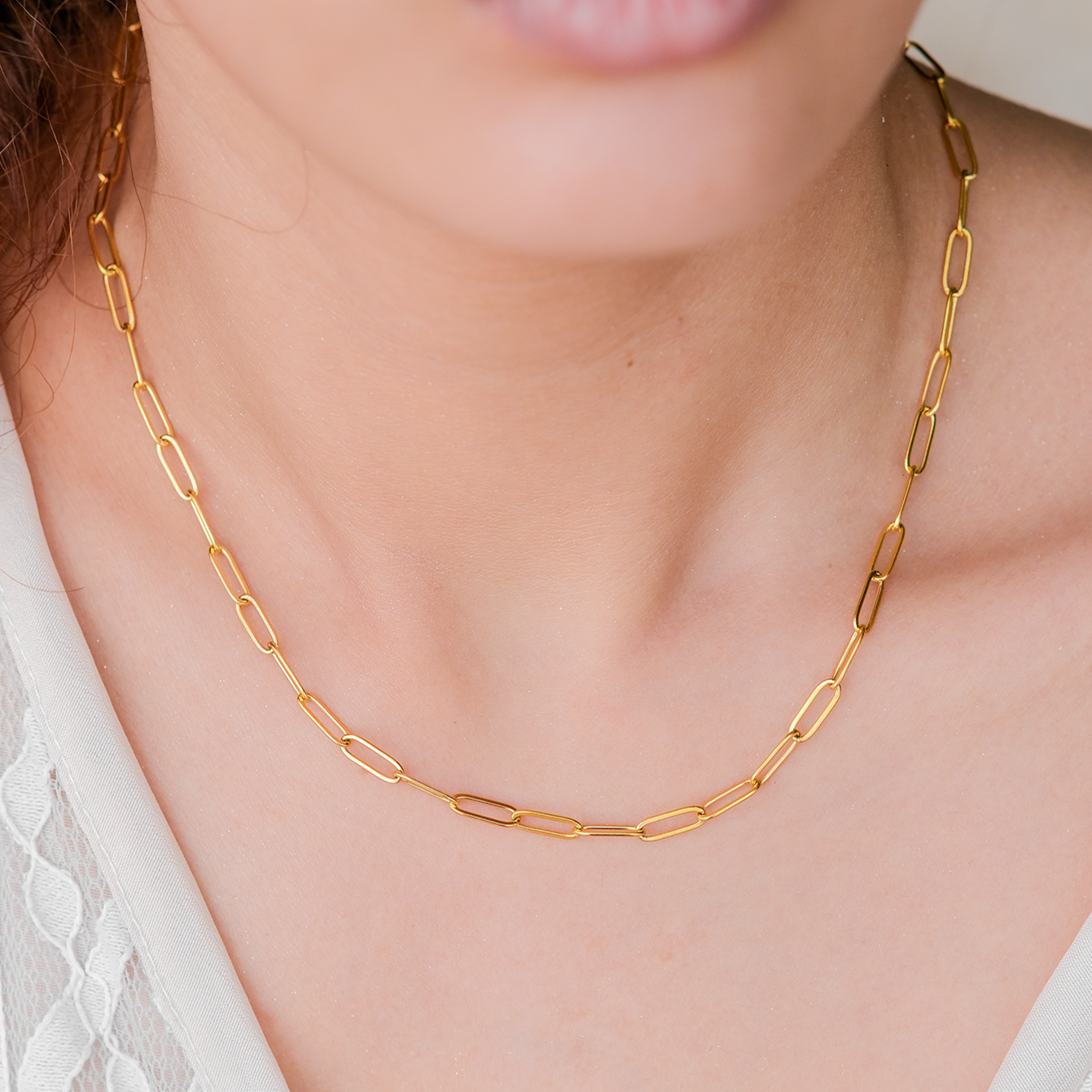 Siena Paperclip Gold Necklace