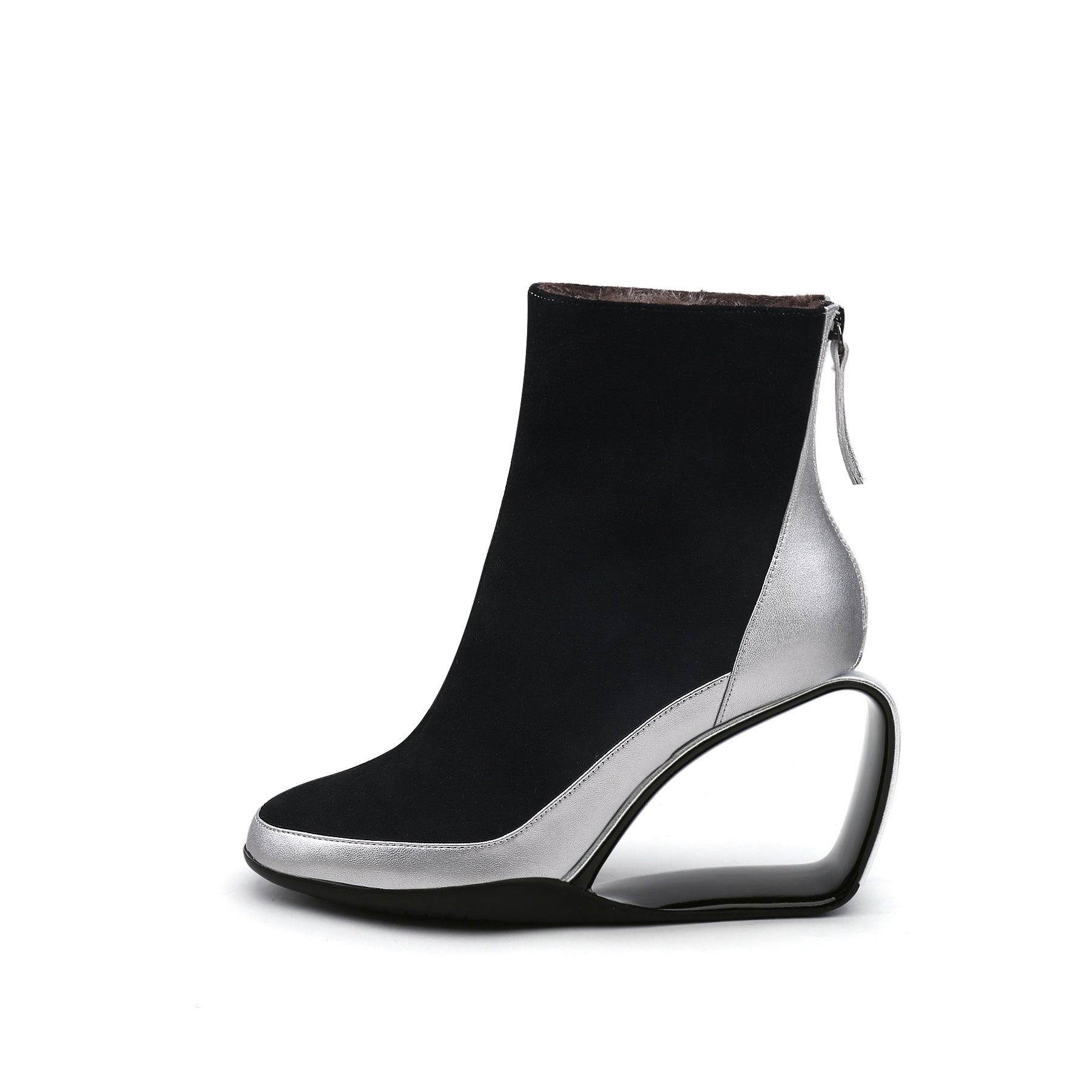 JadyRose | JR Signature Triangle Wedge-Heel Leather Boots