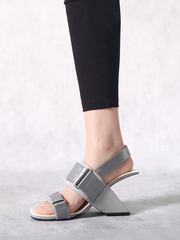 JadyRose | Wedge Heel Summer Slingback Sandal - Silver