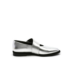 JADY ROSE | SIMPLE AS COMFORT LEATHER FLAT - SILVER