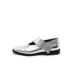 JADY ROSE | SIMPLE AS COMFORT LEATHER FLAT - SILVER