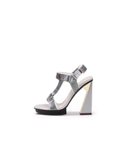 JadyRose | TRIBECA SKY HIGH HEEL SILVER GLADIATOR